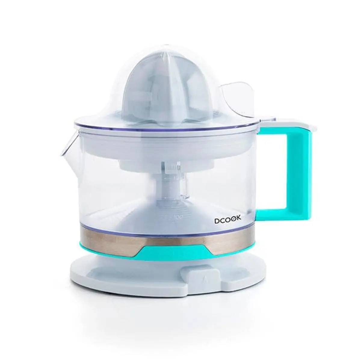 Electric Juicer Dcook 40W 0.5L for Orange Juice, ABS material, double cone, 5 pulp levels, protective lid, 500 ml capacity, and cable storage for easy use and cleanup. Perfect orange juicer for fresh juices at home.