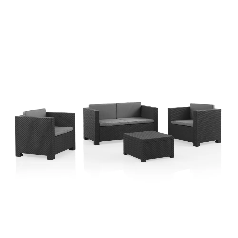 SP Berner - Set de Jardín Confort DIVA para Terraza o Jardín en Gris Grafito o Marron Wengue