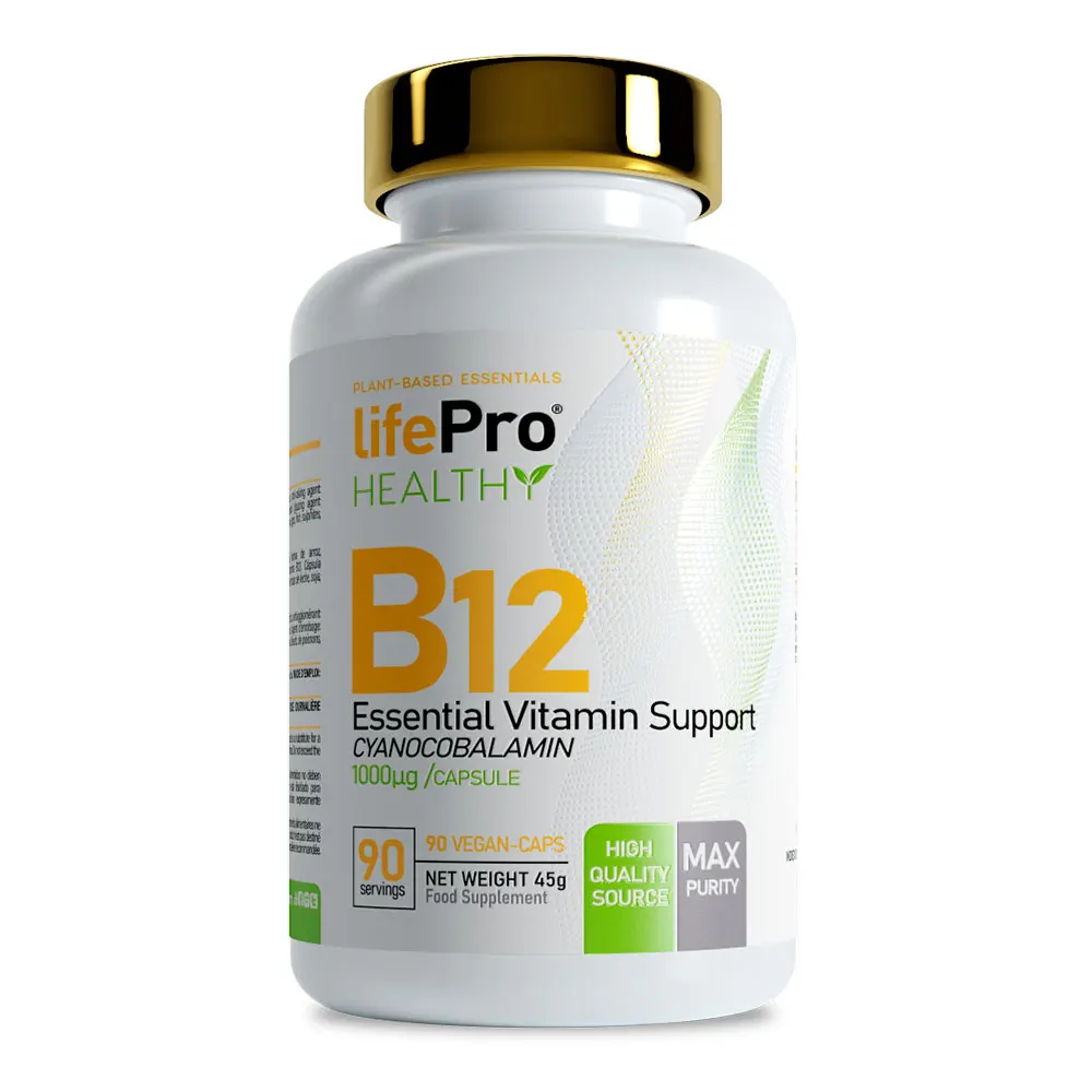 LIFE PRO NUTRITION VITAMIN B12 90 VCAPS - Vitamina Esencial - Retrasa la Aparición de Fatiga - Ayuda a Crear Energía Celular