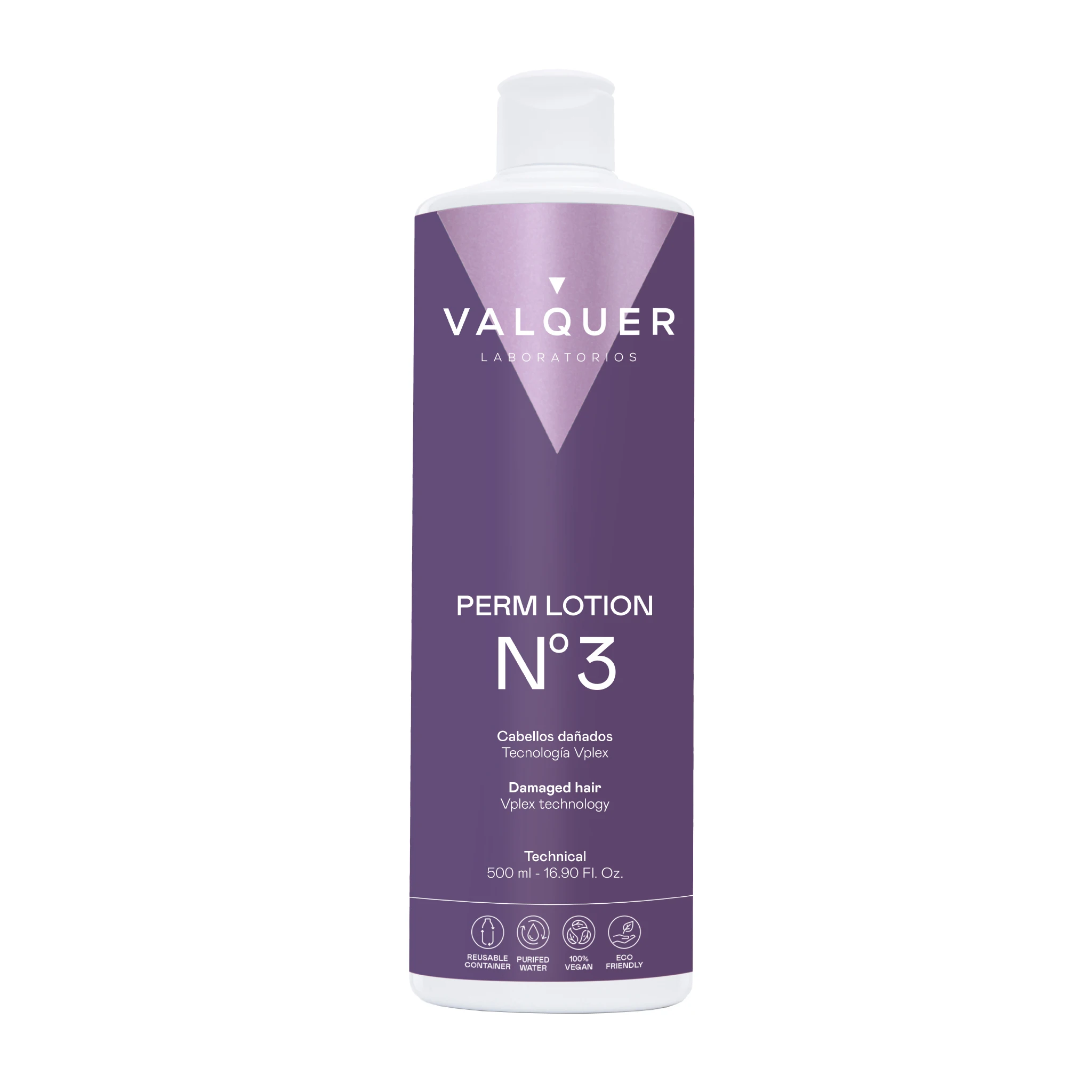 Valquer Laboratorios Líquido Permanente Nº3 - 500 Ml. Cosmético Vegano para Uso Profesional en Peluquerías