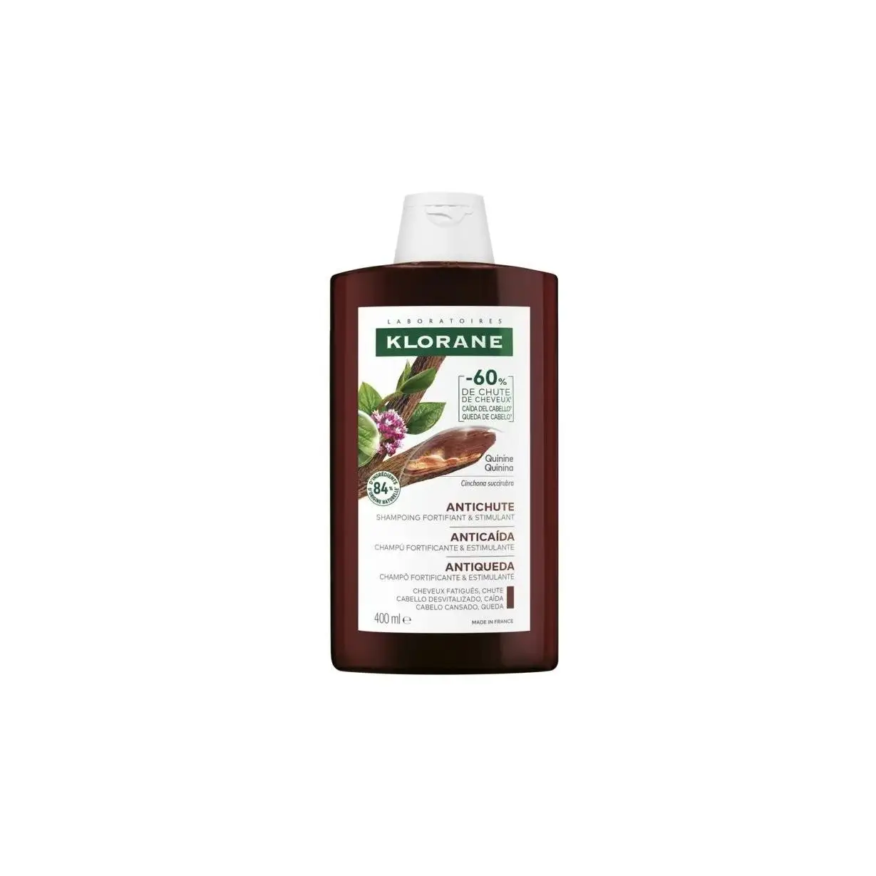 KLORANE - KLORANE Champú al Extracto de Quinina, 400 ml, unisex