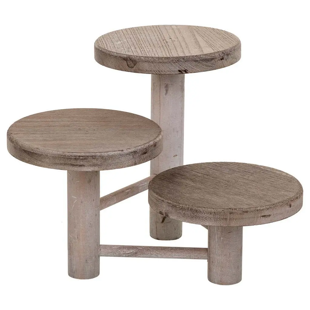 WANDERLUST DECO Soporte para Plantas de Madera Marrón - Ideal para Exhibir Plantas - 3 Tamaños
