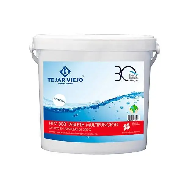 Cloro Tejar Viejo en Tabletas 200g 5 Efectos Bote de 5KG