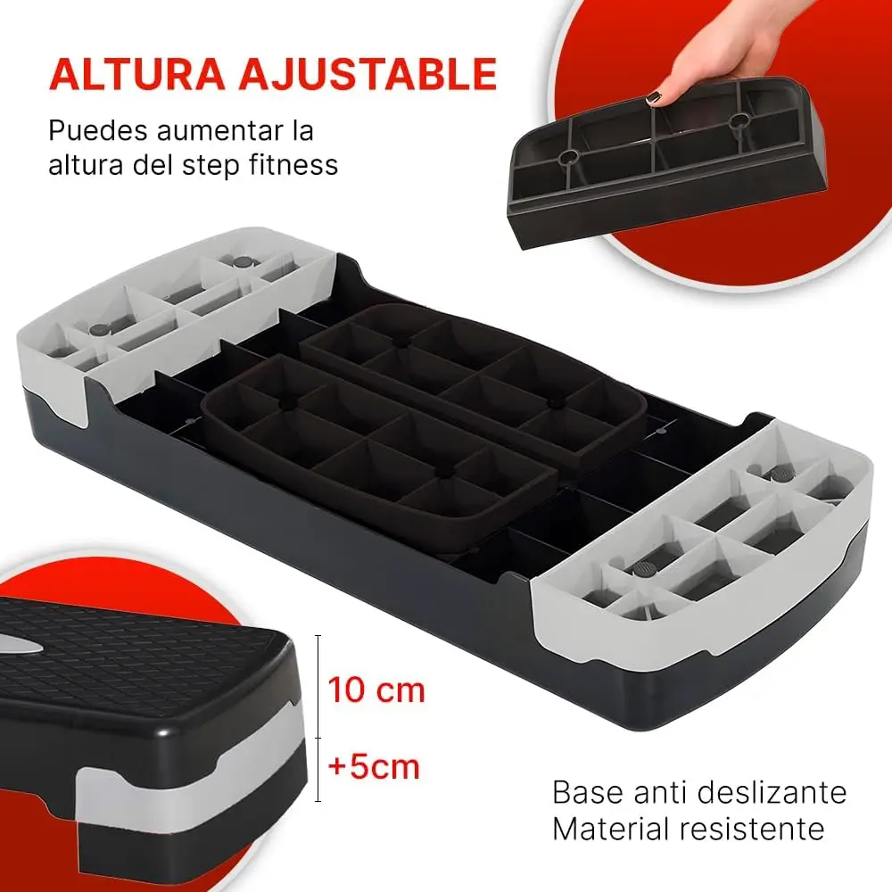 Aerobic step for fitness board platform stepper sport gym height adjustable 2 levels load 100kg #2