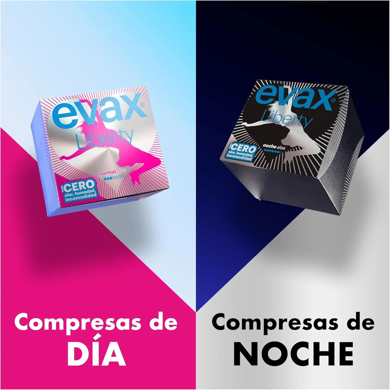 Evax Liberty Normal Pads with Wings, 66 Count, featuring Flexicel material for comfort, superabsorbent microperforations for moisture control, and a light fragrance for freshness, ideal for women's feminine hygiene. #5