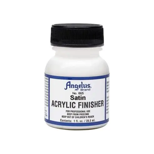 Barniz Angelus Acrylic Finisher Acabado Satinado 29,5 Ml Ideal para lograr acabados resistentes y flexibles.