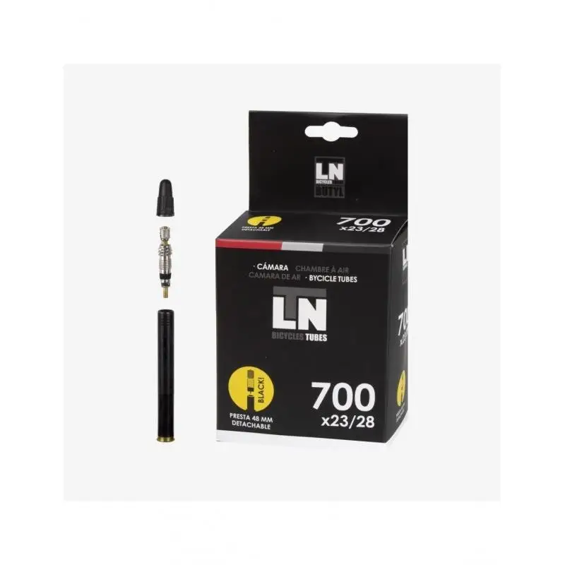 Eltin Camera 700x23/28C Detachable Valve Fine Presta FV 48mm Val Black ELTIN Cycling Bicycle #1