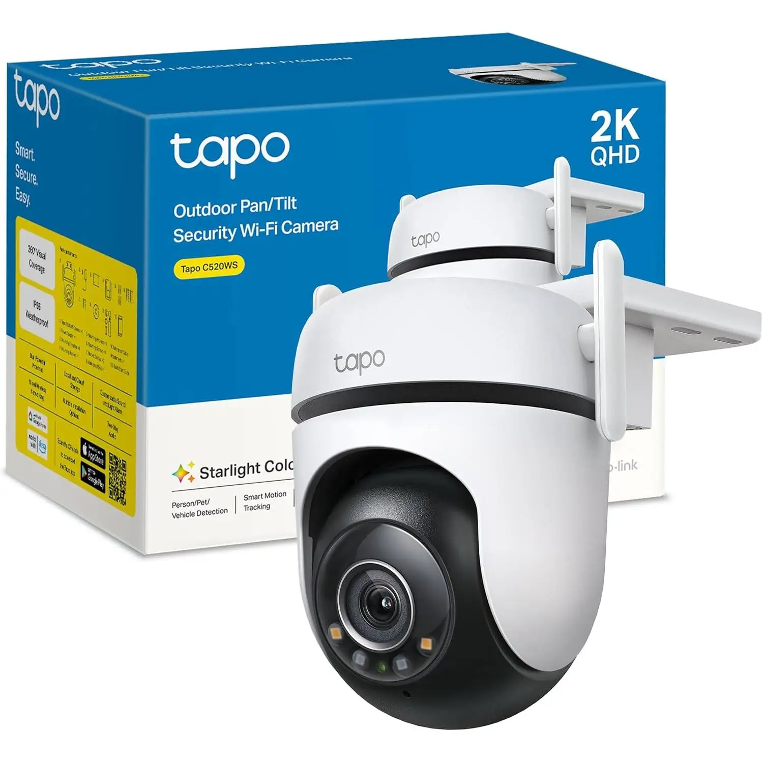 Tp-Link Tapo C520ws Almohadilla Cámara De Seguridad Ip Interior Y Exterior 2560 X 1440 Pixeles Techo Negro/Blanco , Leroy Merlin - Imagen 5
