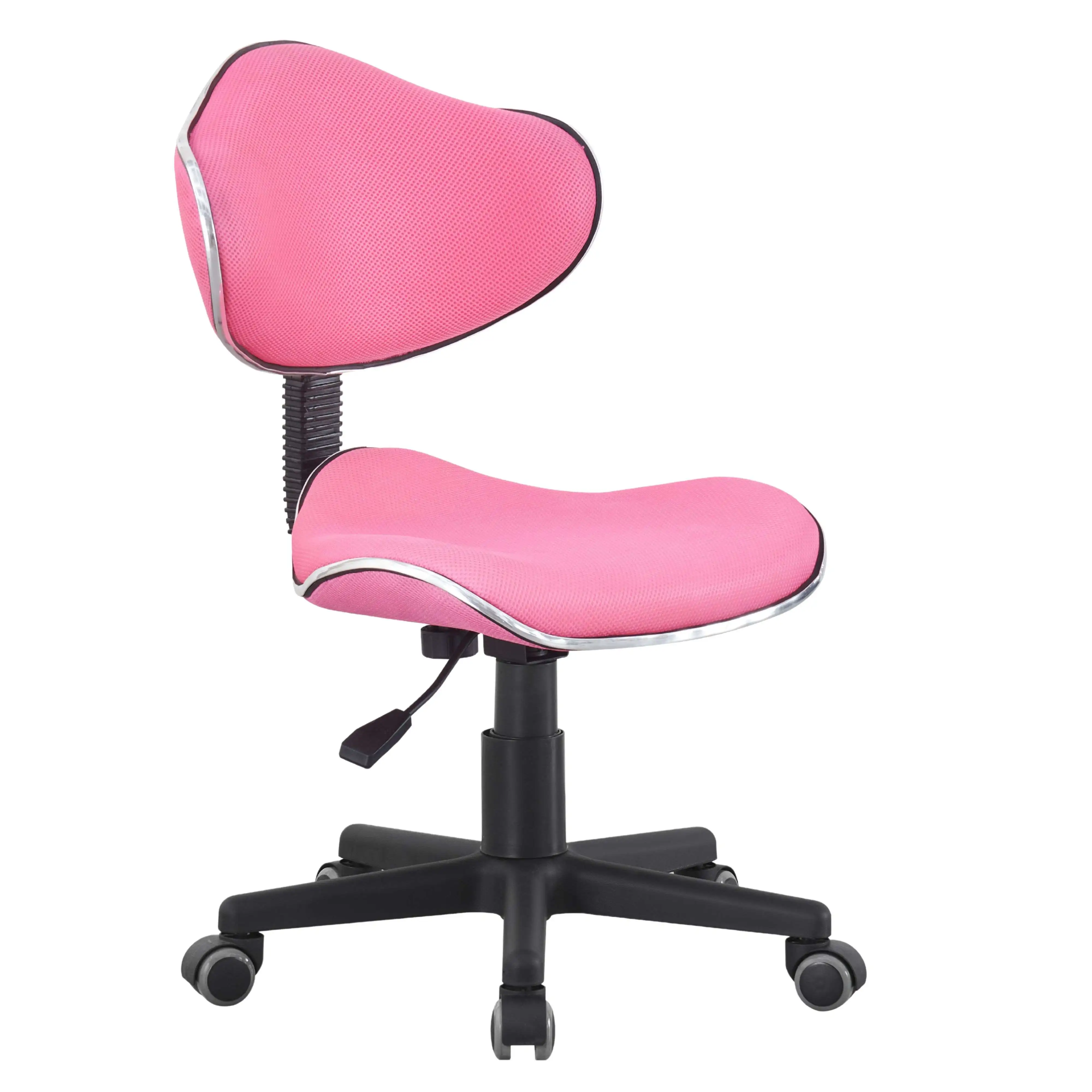 Miroytengo Silla Escritorio Juvenil Bambola, Silla Dormitorio Giratoria, Altura Ajustable Poliéster Rosa 48x88-98x46 cm