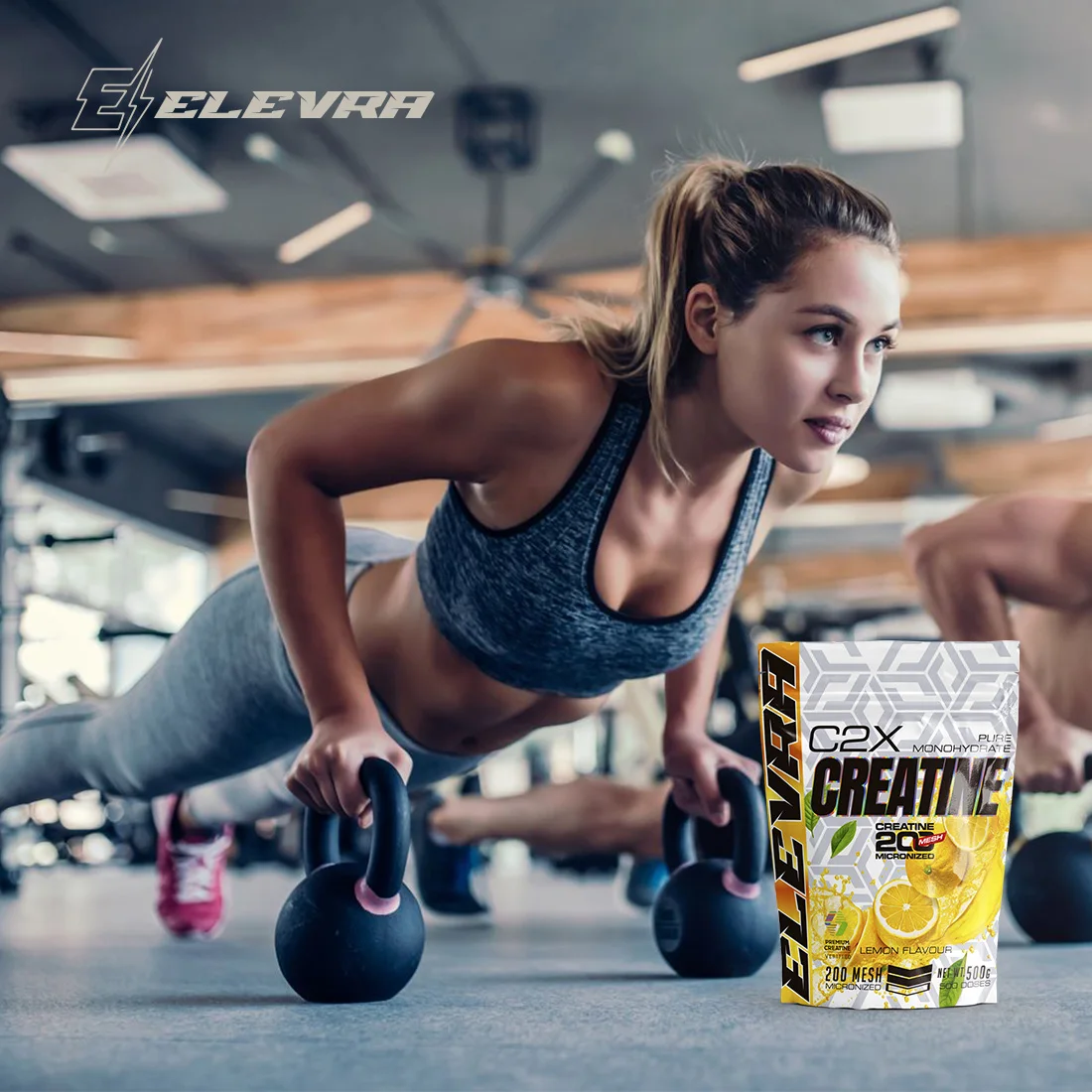 ELEVRA | Creatina en Polvo 500g Sabor LIMON/NEUTRO/PIRULETA  | 100% Monohidrato de Creatina Micronizada | No Incluye Dosificador | Sin Añadidos y Libre de Contaminantes | No-GMO, Vegano, Sin Gluten