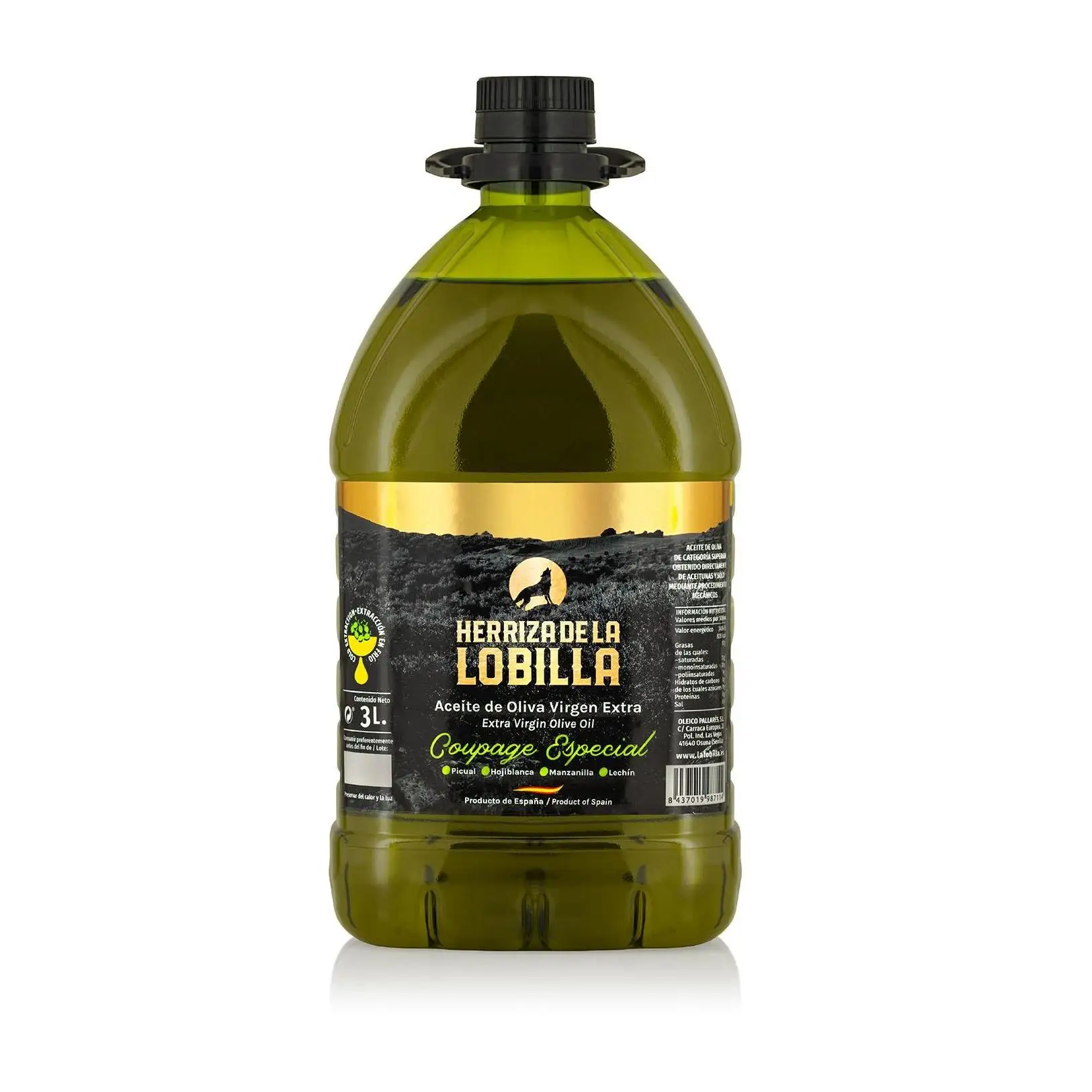 Herriza de la Lobilla 3 litros NUEVA COSECHA 24/25 - Aceite de Oliva Virgen Extra Gourmet, PET 3l Primeros Días Cosecha