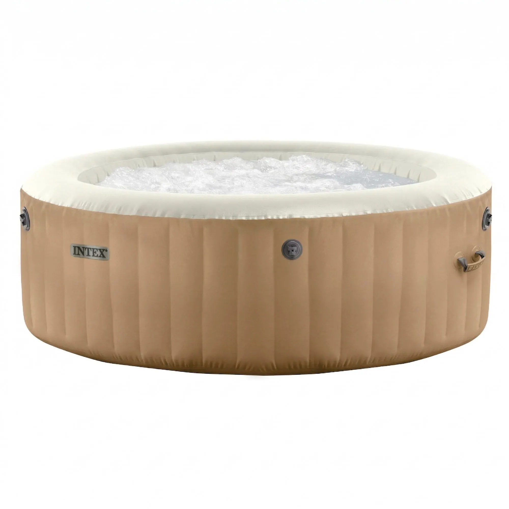 INTEX - Spa hinchable Bubble Massage Sahara 4 personas, calentador 2.200W, 120 salidas de burbujas, caja de control, panel incorporado, depuradora con filtro S2, bañera de hidromasaje, spas hinchables