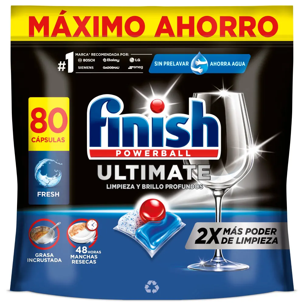Finish Powerball Ultimate All in 1 80 Pastillas para el lavavajillas Regular