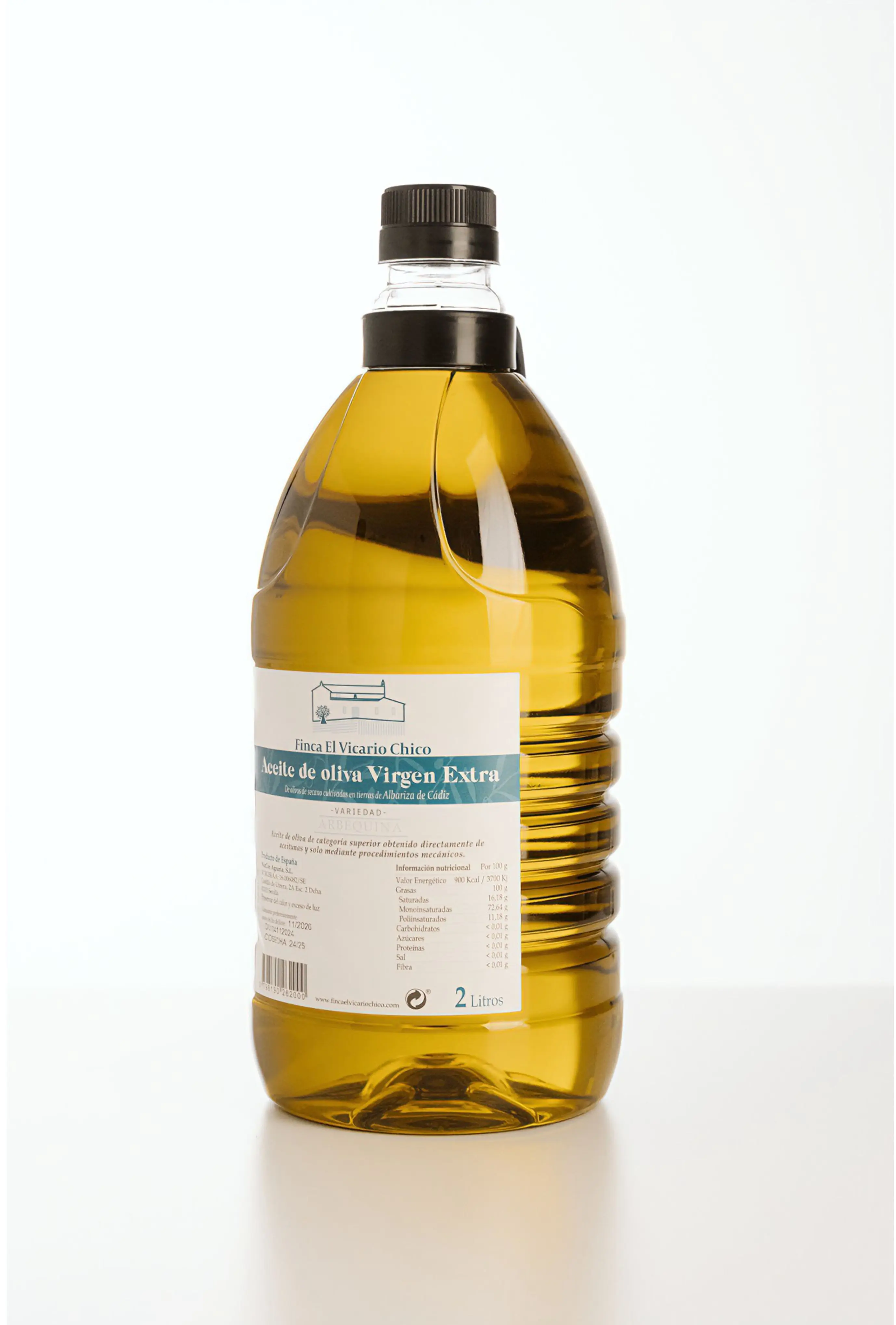 Aceite de Oliva Virgen Extra Finca El Vicario Chico 2 litros (Caja de 6 botellas de 2 litros) Arbequina 100%