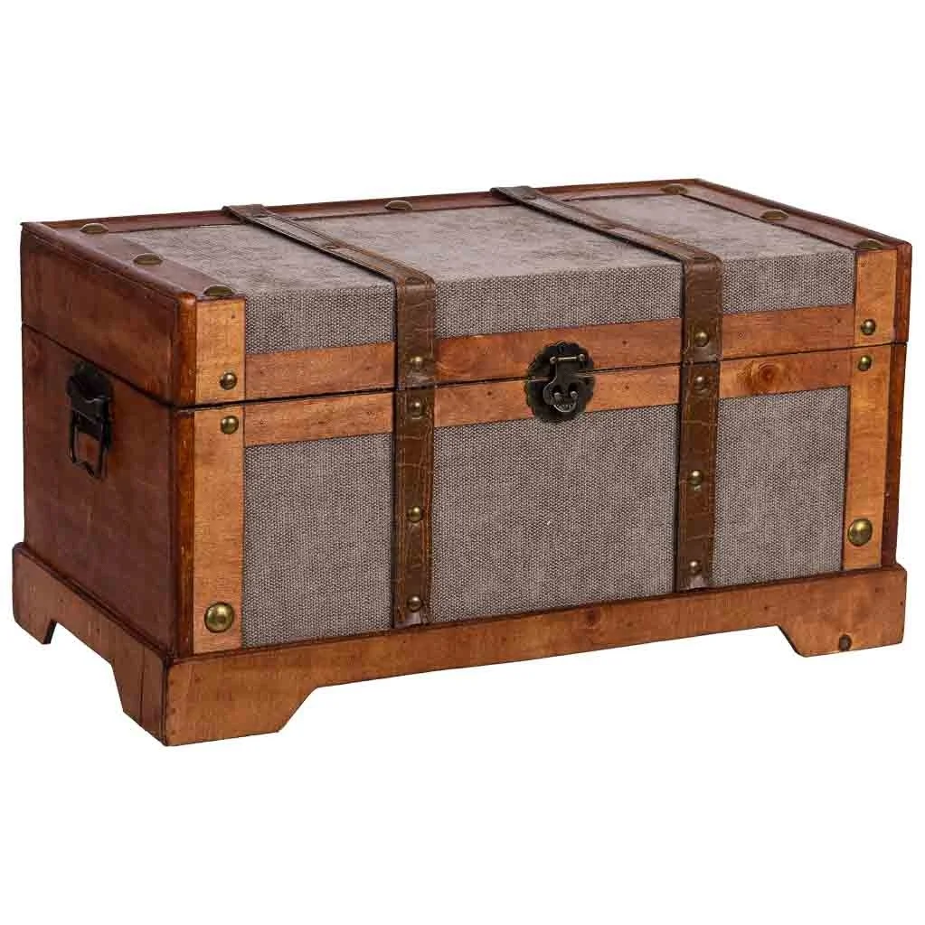 Wonderlust Deco - Baúl de madera marrón 43x23x22 cm Marrón 43x23x22