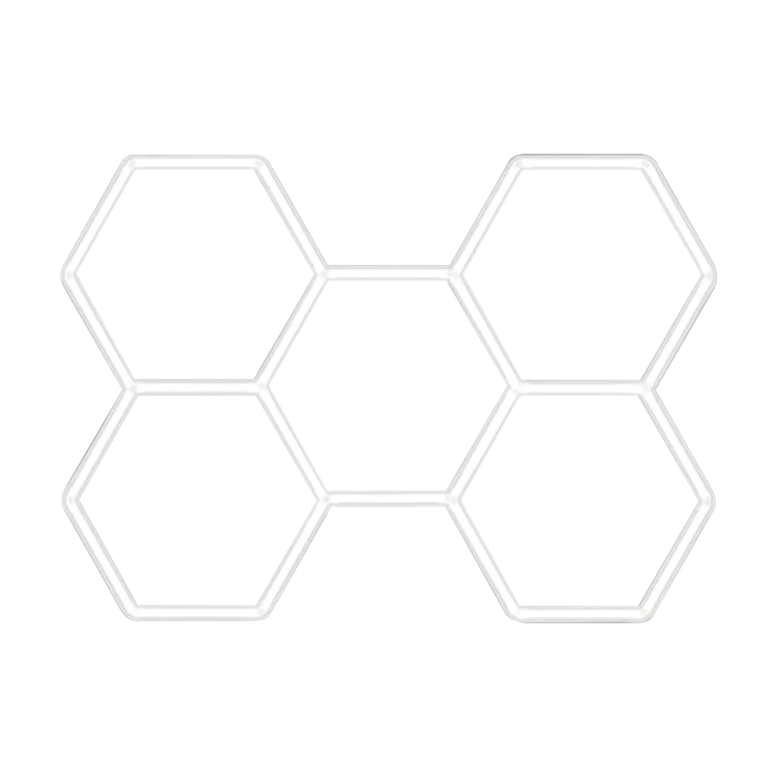 Hola led Lámpara LED Hexagonal 144W – 5 Rejillas, 6500K, CA 85-265V, Carcasa Blanca, Luz de Techo Moderna para Interiores