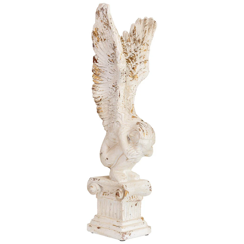 Wonderlust Deco - Figura decoración angel de magnesio blanco 32x30x95.5h cm Blanco 32x30x95.5h cm
