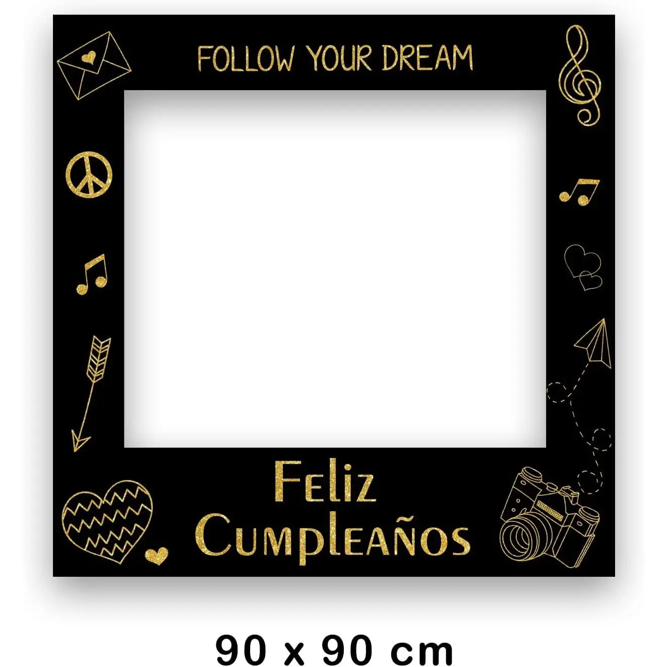 Oedim Photocall Feliz Cumpleaños, 90 x 90 cm, Eventos o Celebraciones puntuales, Ventana Troquelada, Photocall Divertido