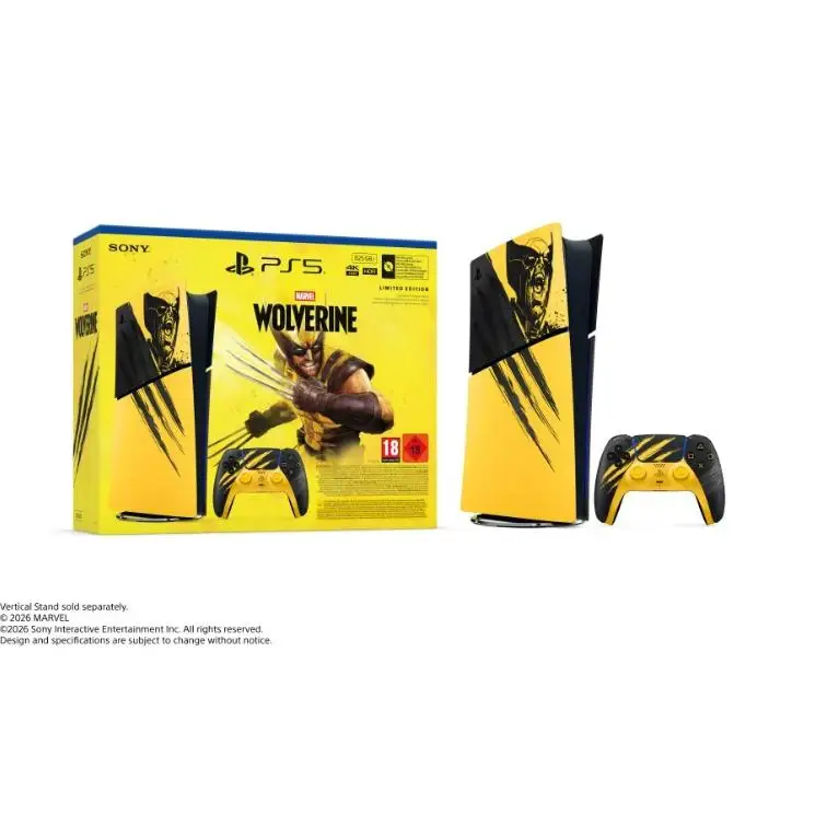 Sony Amarillo Consola Ps5 Slim Digital Marvel: Lobezno De Combate Ed. Limitada + Lobezno - Imagen 4