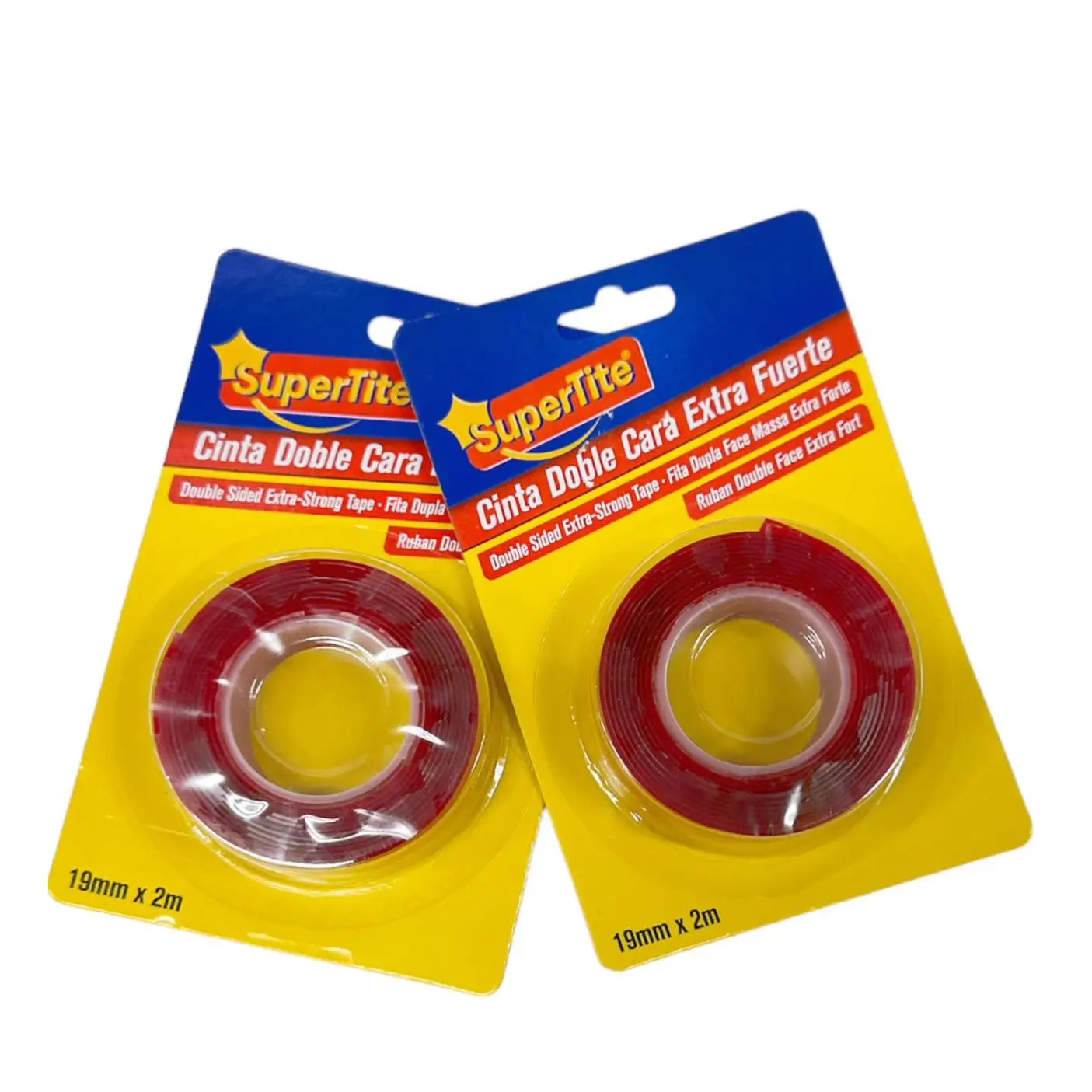 Supertite-Cinta de montaje transparente, pack de 2 ，adhesivo acrílico de doble cara，Cinta Doble Cara Extra Fuerte, Cinta de Doble Cara Multifuncional Cinta Adhesiva Extraíble Transparente Nano