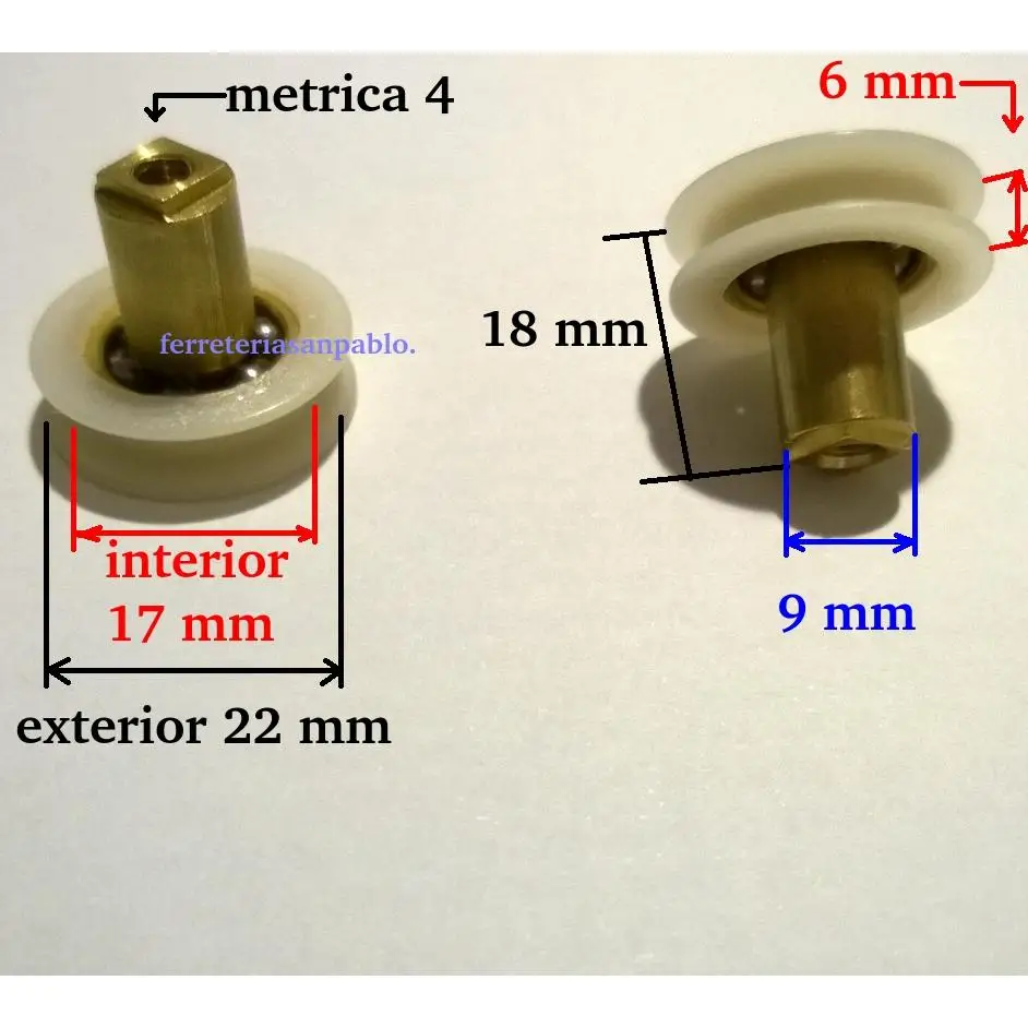 6 wheels for 22 MM screen for aluminum slide replacement