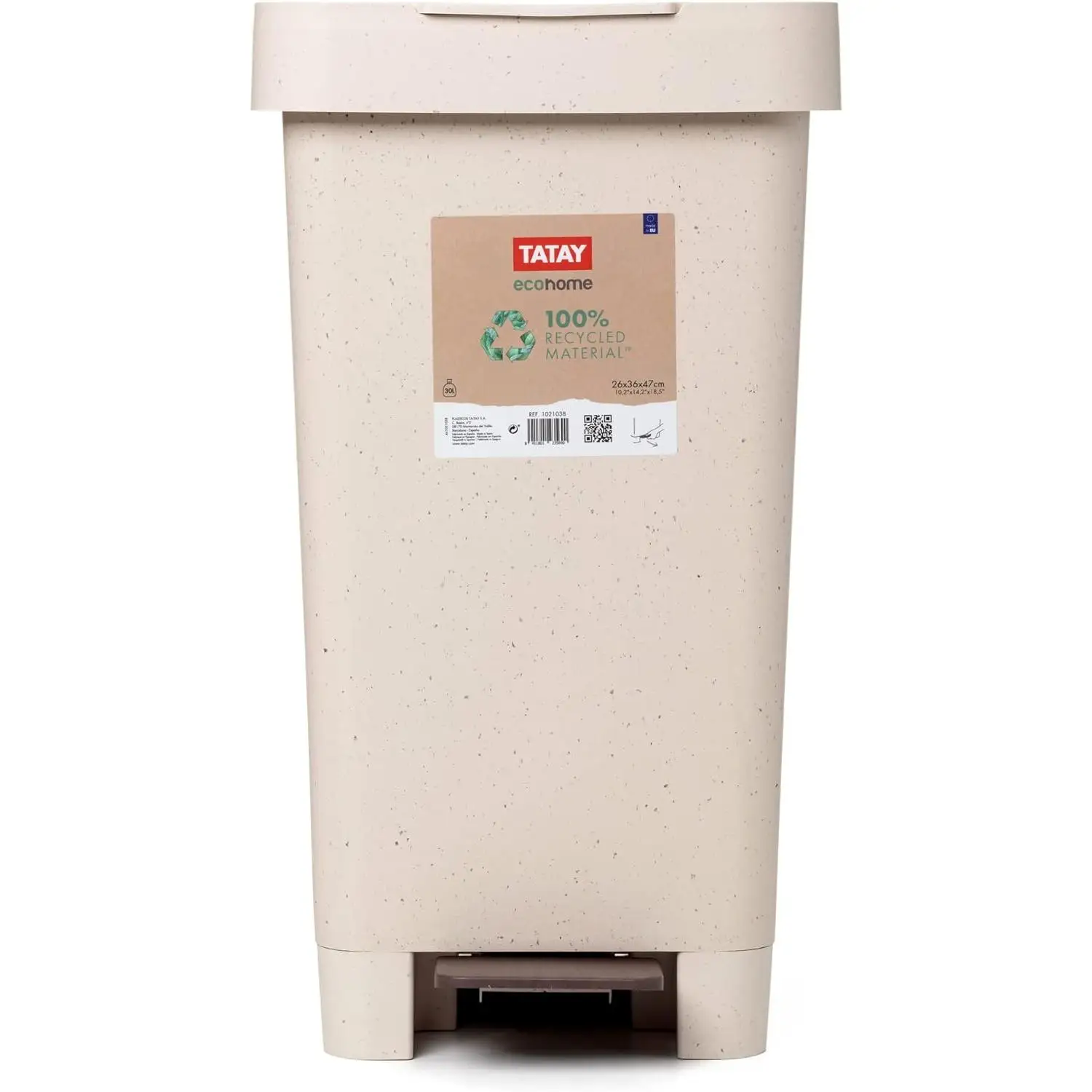 Cubo de Pedal TATAY Smart ECOHOME 25L Basura Polipropileno Beige