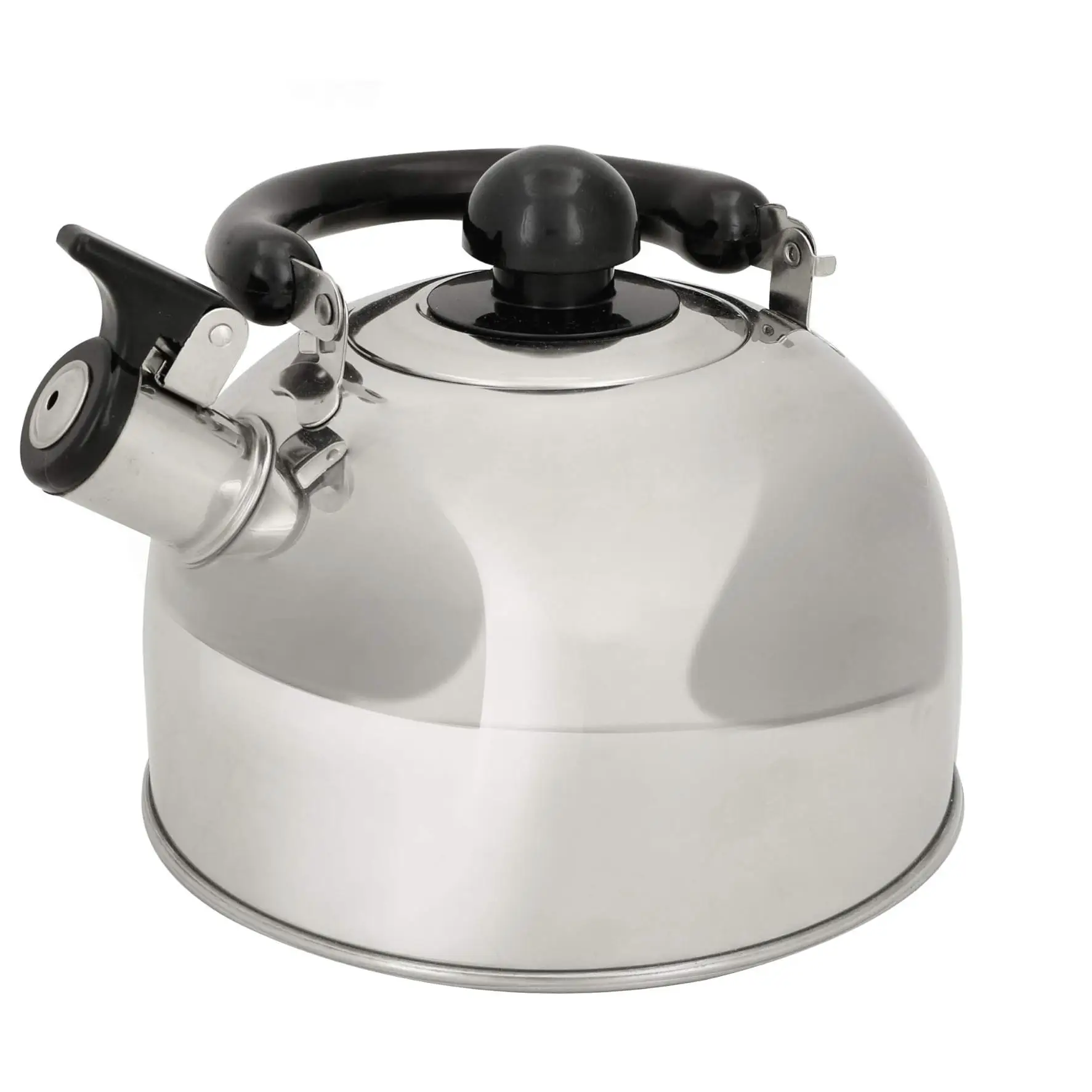 Gerimport-water kettle-teapot with whistle-2.5L-stainless steel-for induction and Gas-silver Ø 19CM, whistling kettle with handle for induction and gas Ø 19CM