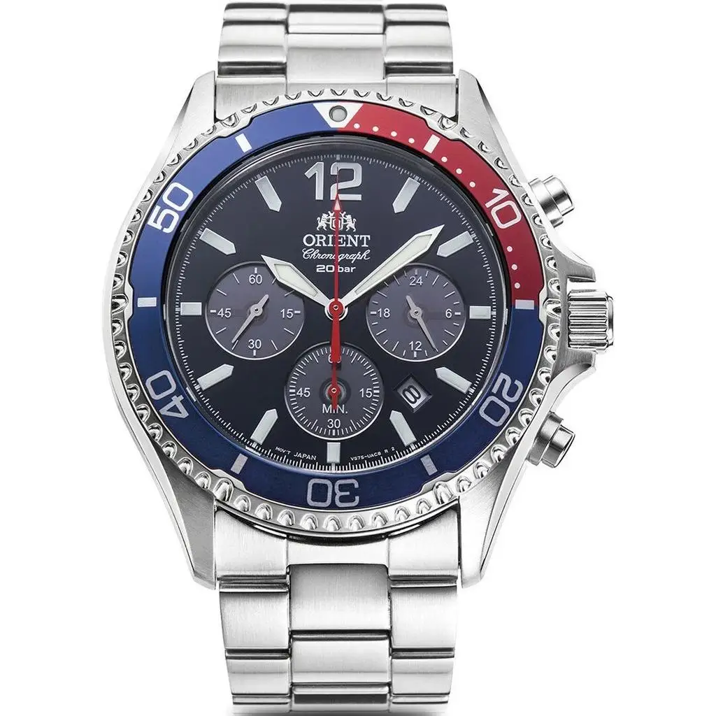 Reloj Orient RA-TX0201L 42.8mm Sports Chronograph 200m WR cristal de zafiro