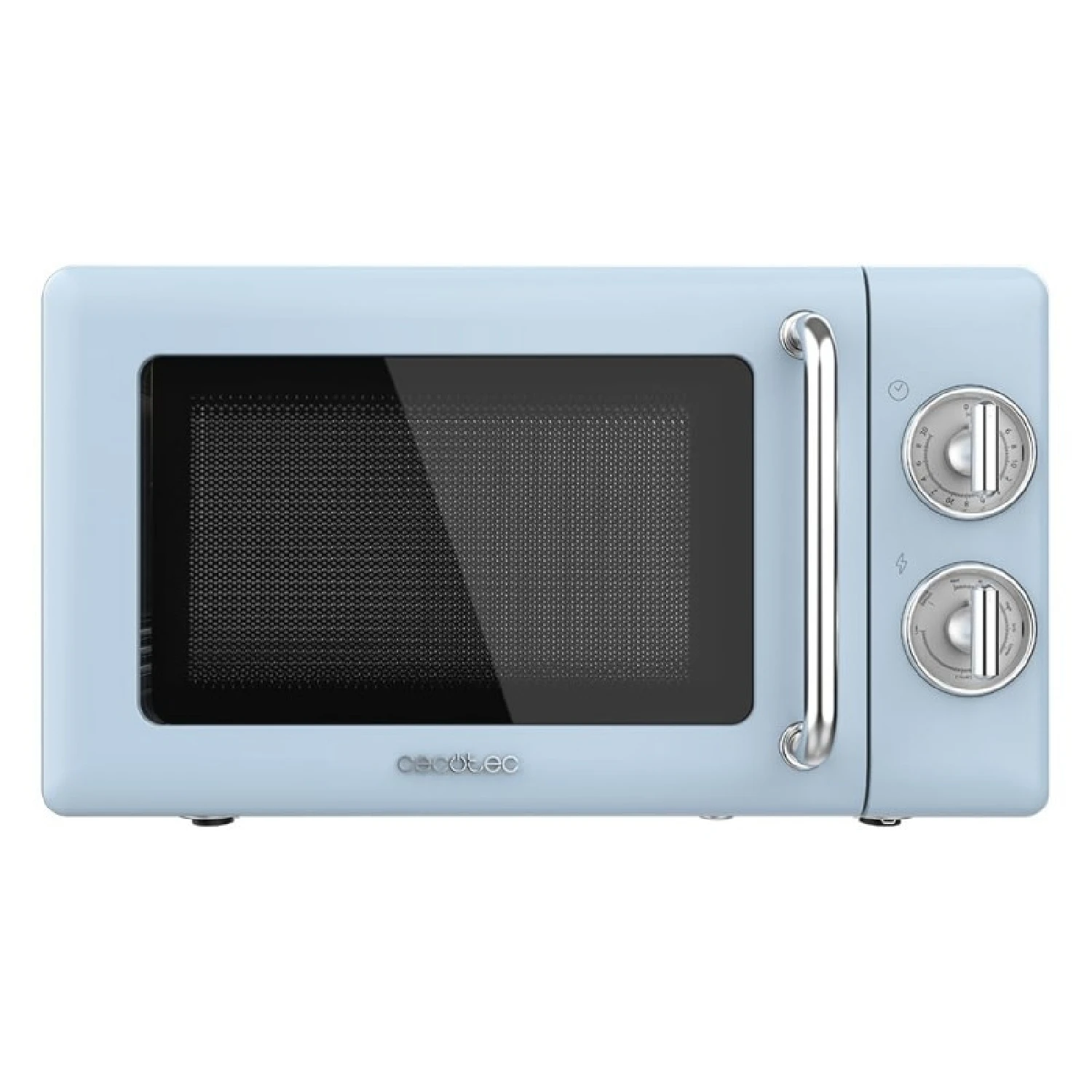 Cecotec Microondas Mecánico con Grill de 20 L Proclean 3110 Retro Blue. 700 W en 6 Niveles, Temporizador hasta 30 Minutos