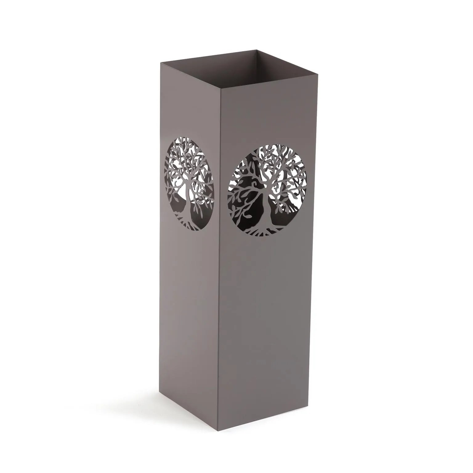 Versa - Paragüero  árbol de la vida en metal color gris calado de 15x15x49 cm
