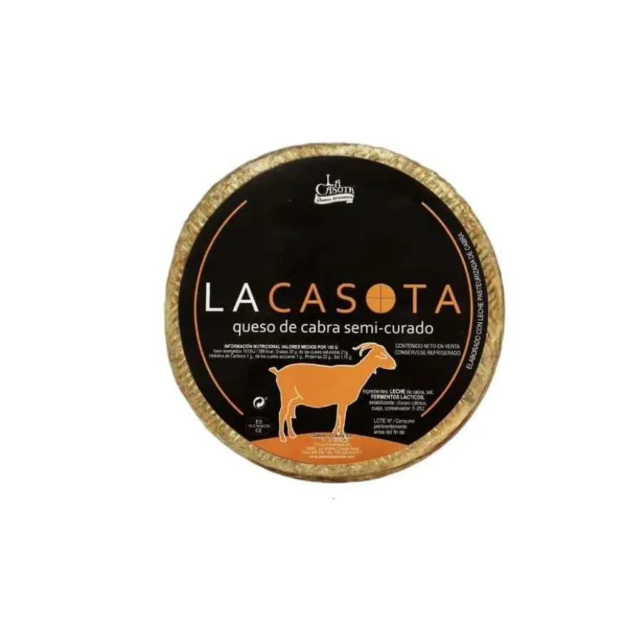 Queso de Cabra Semicurado La Casota 2.2 kg - Artesanal con Leche Pasteurizada, Sabor Suave y Persistente, Selección especial Ibéricos a Domicilio Gourmet