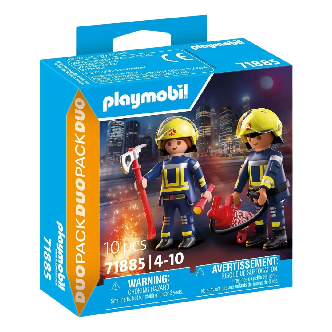 PLAYMOBIL - DUO PACK BOMBEROS, 71885, TIENDA CON LICENCIA OFICIAL, ENVIO URGENTE 24-48 HORAS EN PENÍNSULA, FAMOBIL, CLICKS, JUGUETES, NIÑOS, NIÑAS, FIGURAS, MUÑECOS, FUEGO, INCENDIO