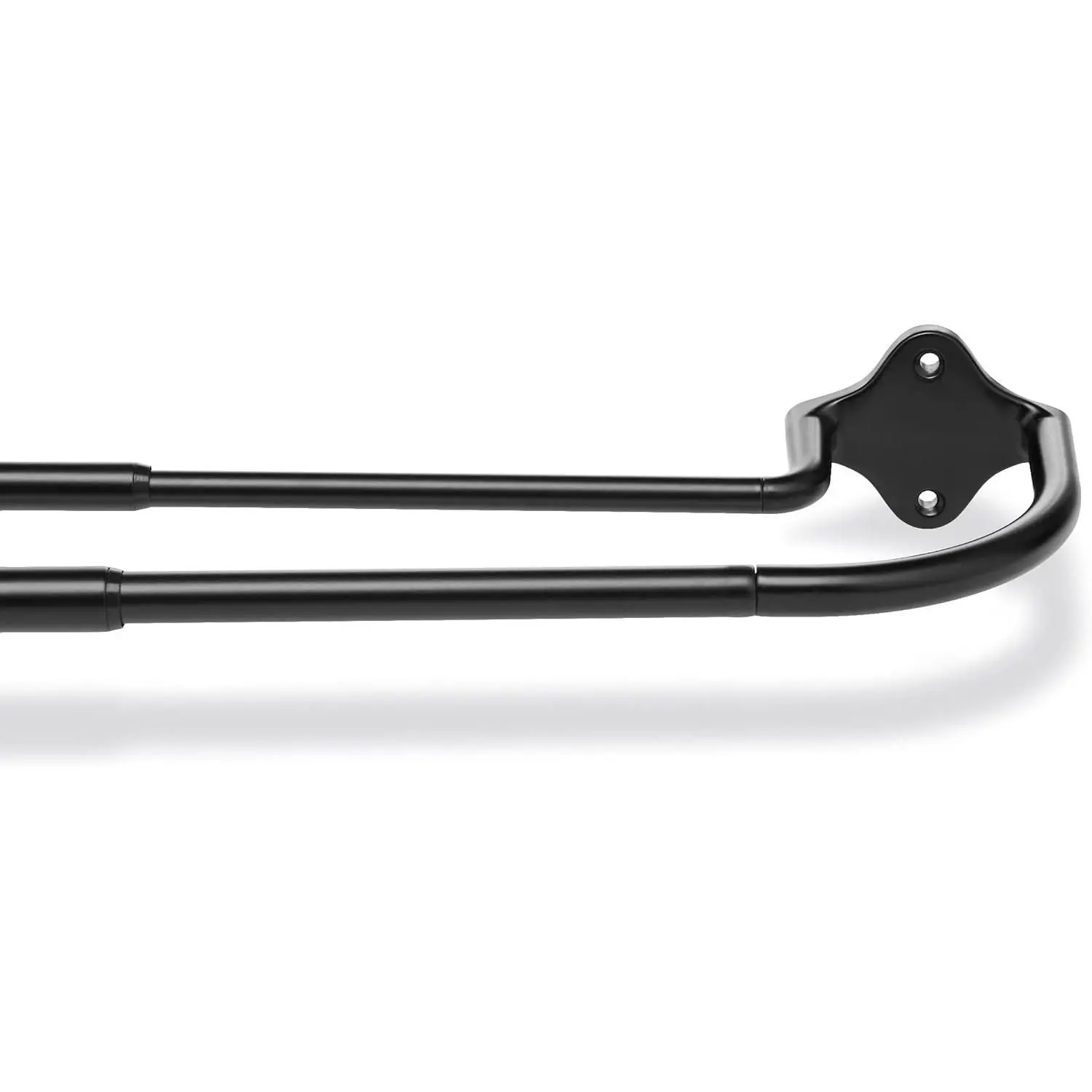 Barra de Cortina Doble Ajustable de 74,1 a 121,9 cm. Negra, de Metal Resistente a la Oxidación