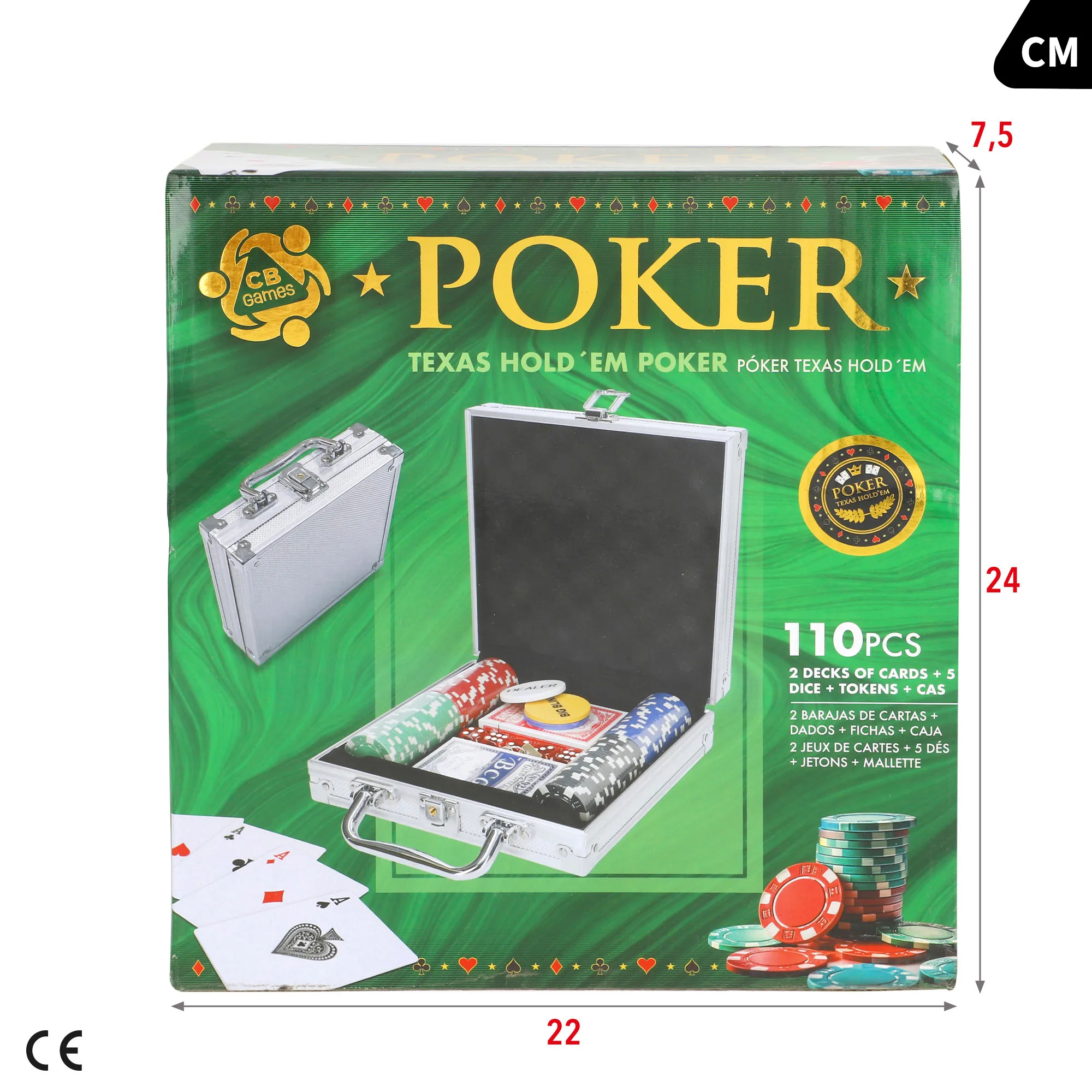 Juego de Poker 200 fichas con caja 2 Juego de Barajas Ficha dealer Tapete Juego de Poker 200 fichas con caja 2 Juego de Barajas Ficha dealer Tapete