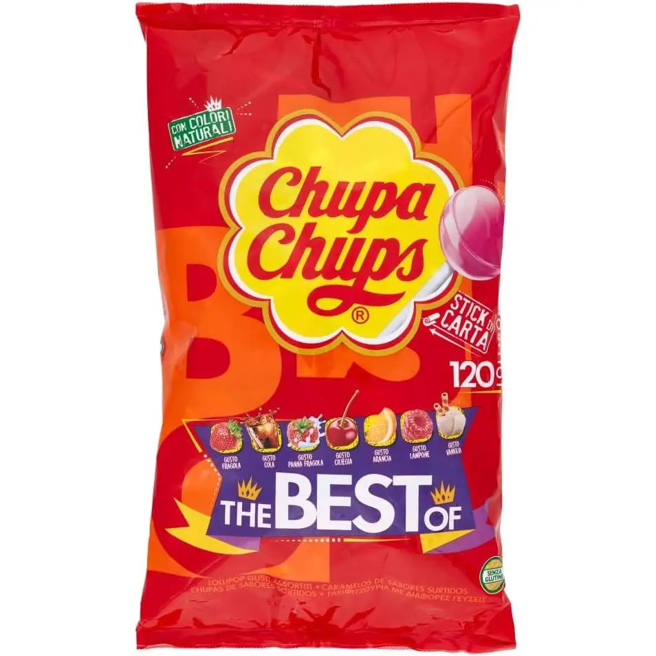 Chupa Chups Original-120 bag Chupa Chups-assorted flavors fruit-lollipops-candy with stick-ORIGINAL