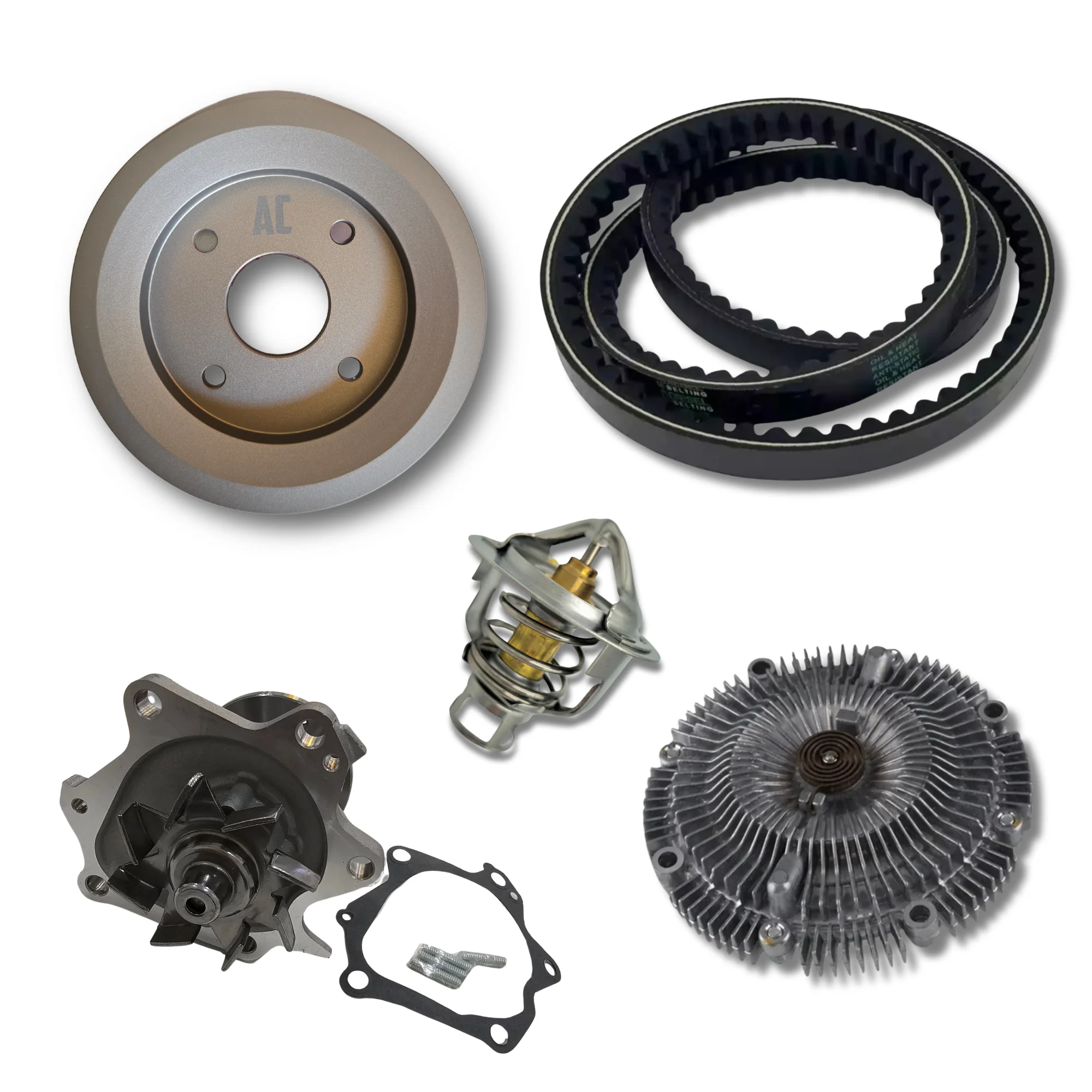 Engine cooling Kit compatible with Nissan Patrol RD28 RD28T RD28TI 260 Y60 Y61 reduced pulley + thermostat 76 degree + viscous + water pump 8 Shovels