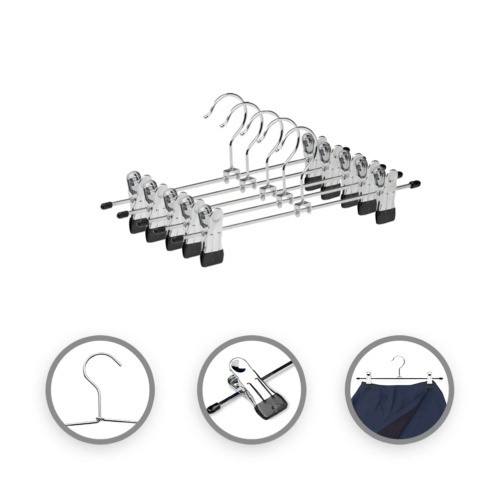 Aicasa Metal Hangers for Pants 30 cm with Steel Hook and 360° Rotating Clips, Non-Slip, Space-Saving Design, available in Pack of 6, 12, 24, or 48, Ideal for Skirts and Trousers. #3