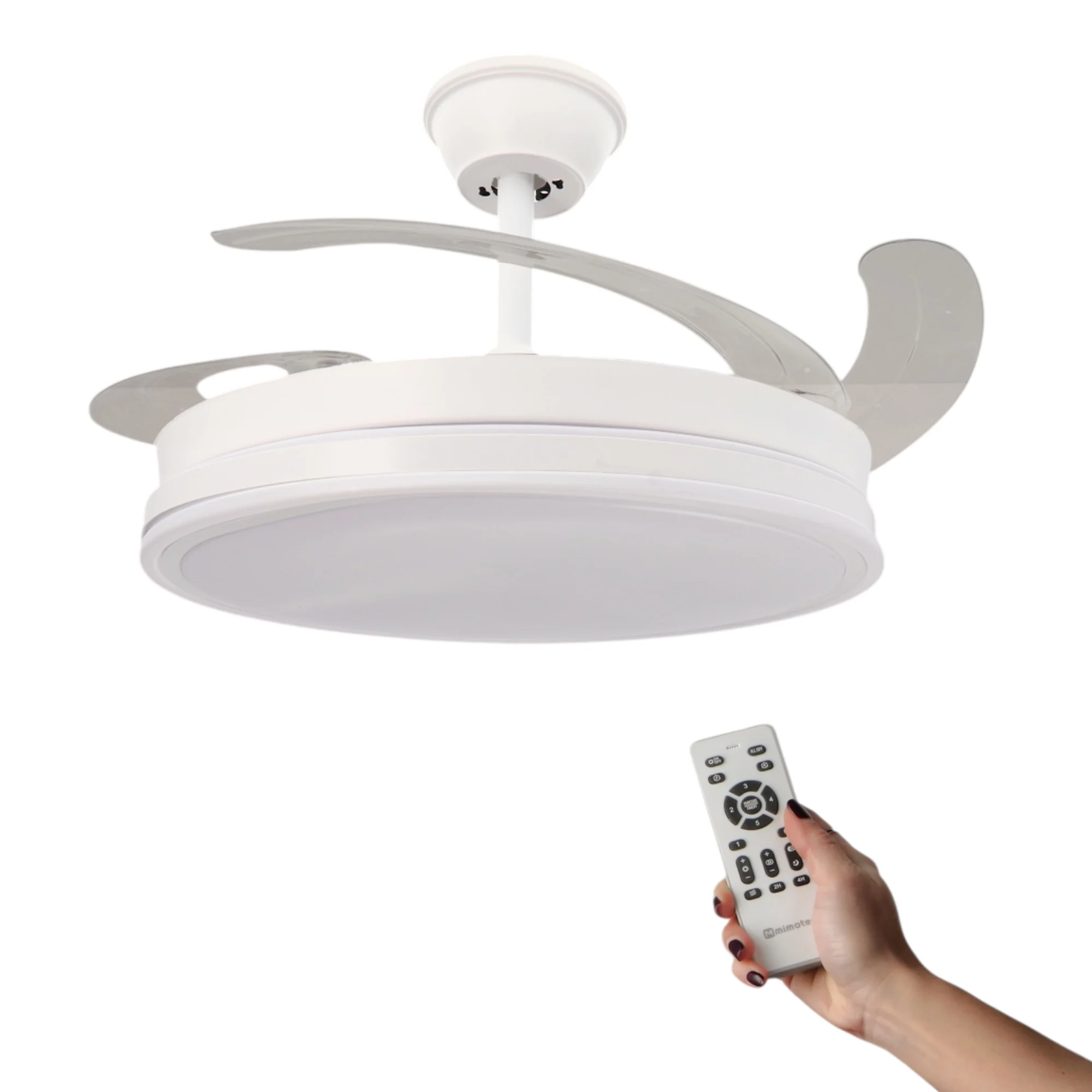 Ventilador de techo con luz LED 36W en 3 Temperaturas de Luz con Mando a Distancia -Motor DC Eficiente y Silencioso, 3 tonalidades, aspas