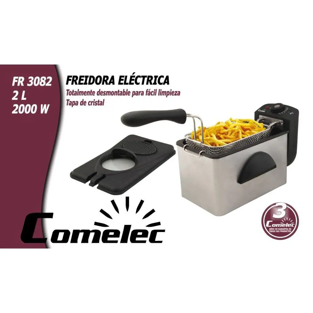 Freidora Comelec FR 3082 - 2 L, 2000 W, Inox - FREIDORA DE ACEITE