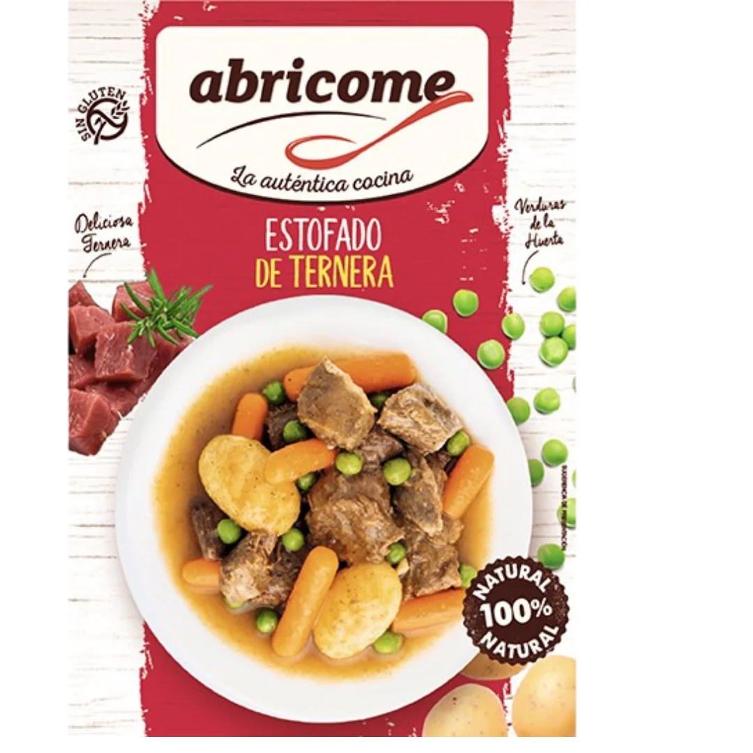 Bandeja estofado de ternera Abricome 320 g - Deliciosa comida preparada lista para disfrutar en cualquier momento