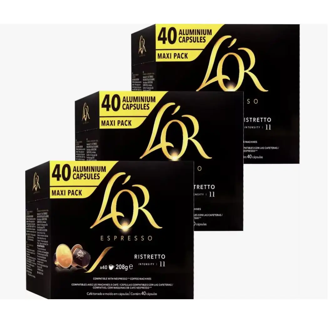 Ristretto l'or ristreto coffee capsules packaging 120 units