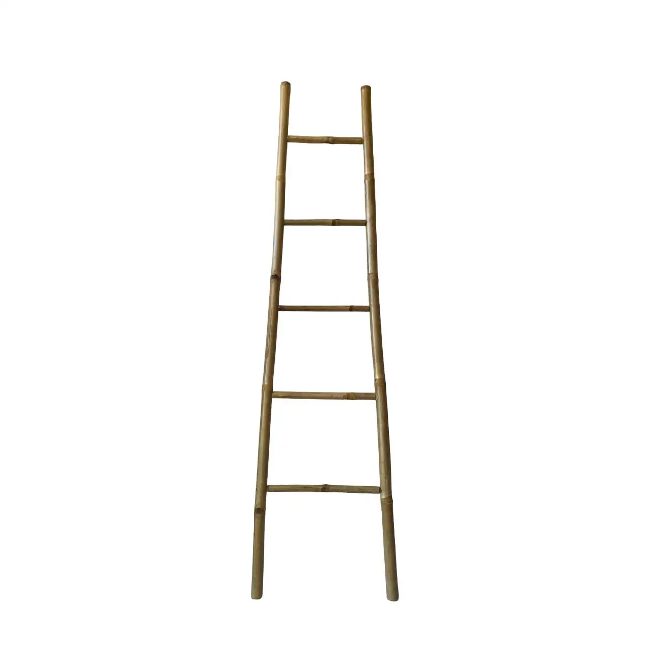 Maxia Market - Toallero de Bambú en Forma de Escalera con 5 Peldaños para Toallas 150 cm,  Estante Soporte Perchero de 5 Niveles