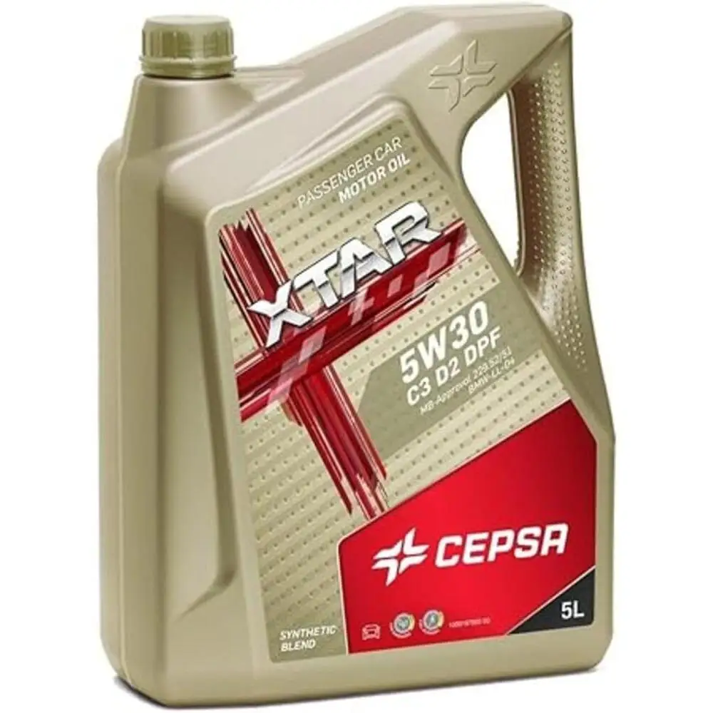 CEPSA XTAR 5W30 C3 D2 DPF (5L) - Aceite 100% Sintético Mid SAPS para Motores Gasolina, Diésel y Híbridos con Filtros DPF/GPF