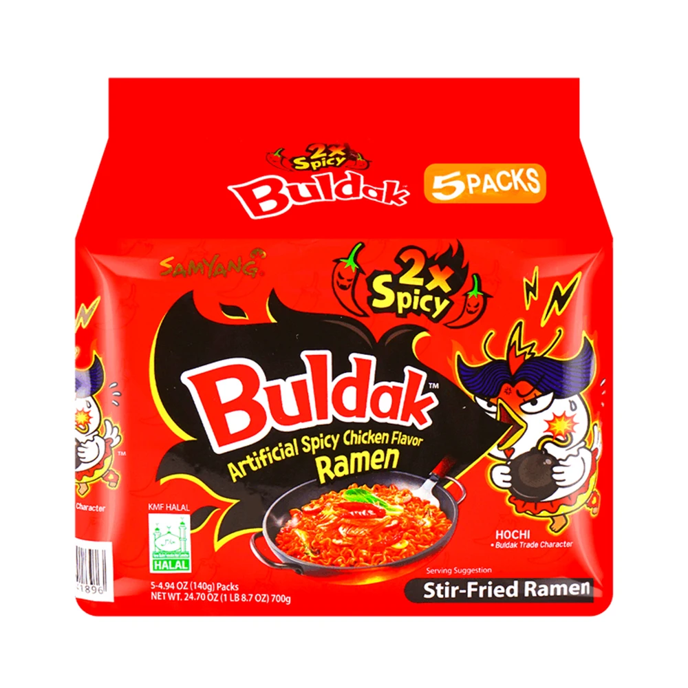 Samyang 2x picante buldak ramen hot chicken favor korean ramen 140g x 5