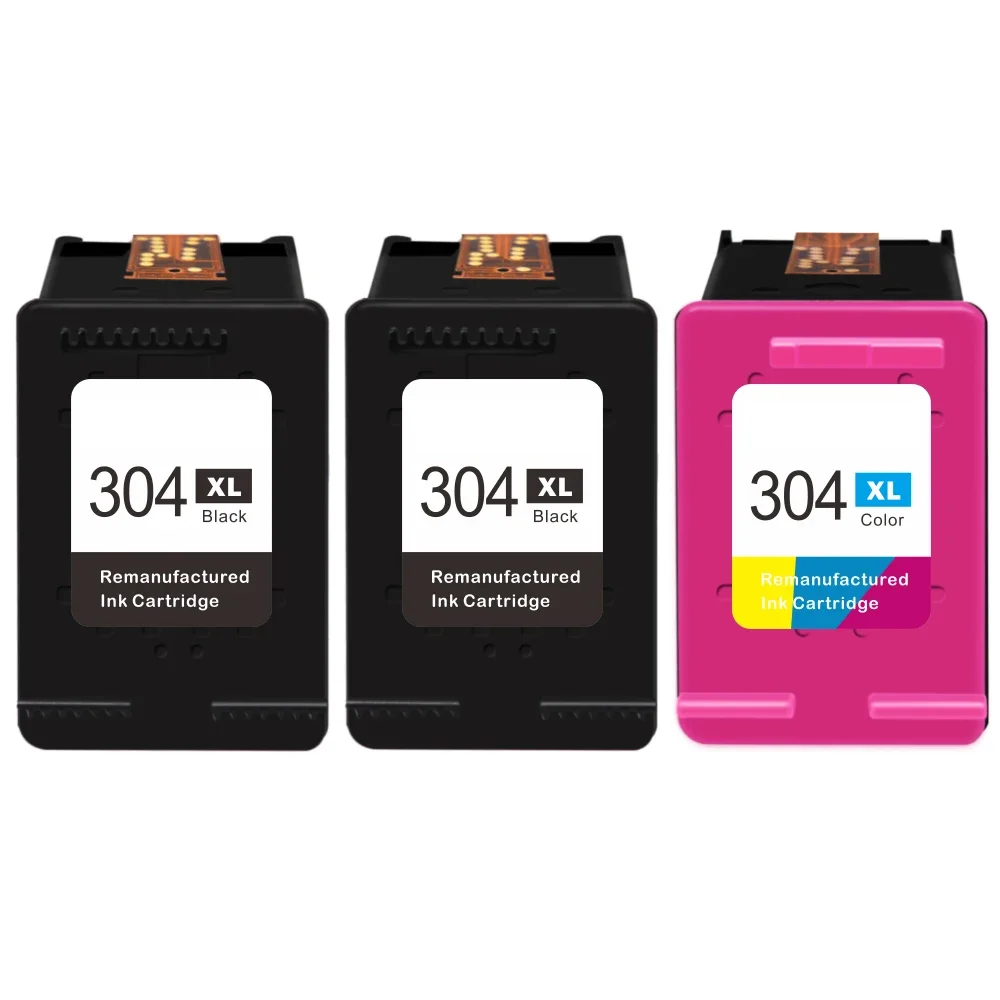 Cartuchos de tinta  304XL Cartuchos de Tinta Compatible con HP 304 XL Impresoras Envy 5010 5020 5030 5032 Deskjet 2620 2622 2630 2632 3720 3730 3764（2Negro Y 1Color ）