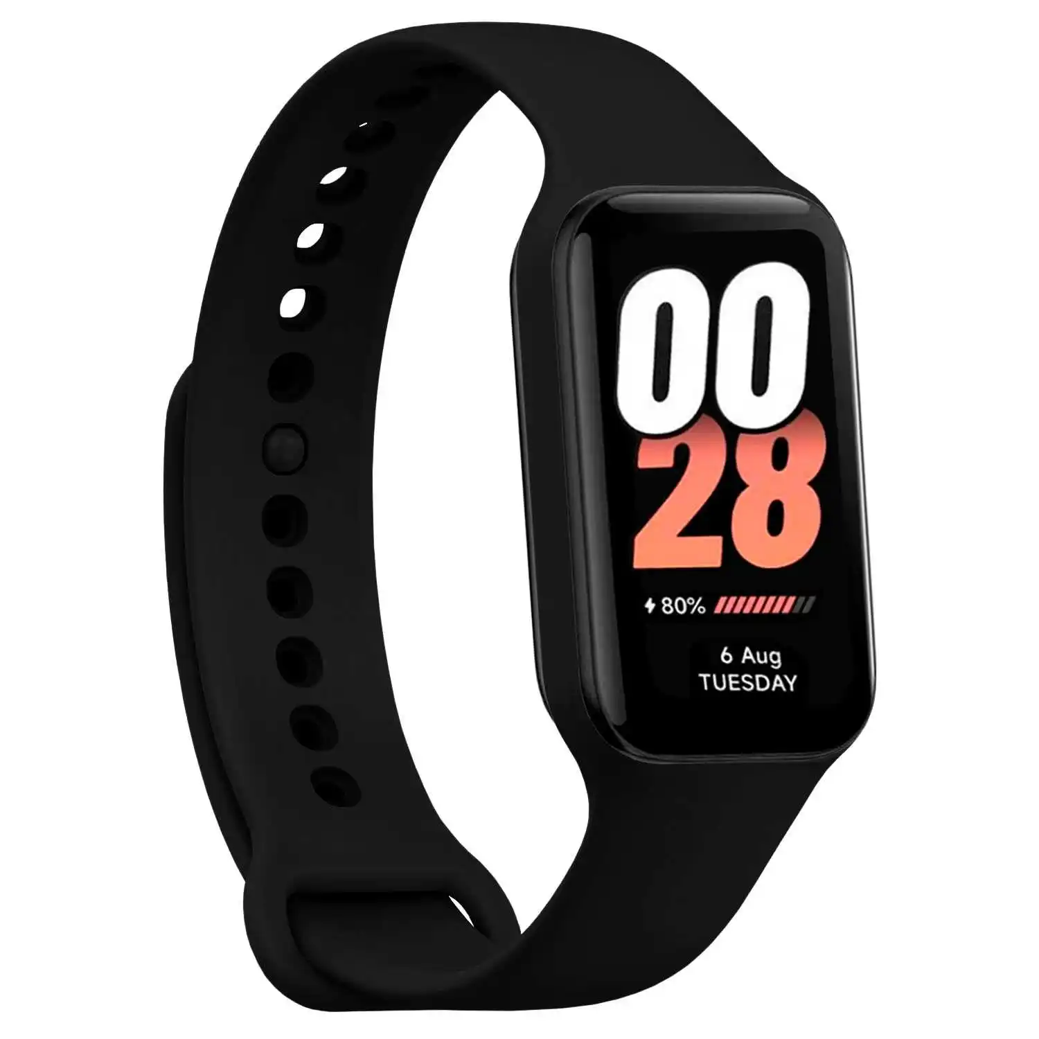 Ociodual Correa de Recambio Compatible con Xiaomi Smart Band 8 Active/Redmi Smart Band 2, de color Negro, Pulsera de Repuesto de Silicona Suave Flexible Sport Goma Transpirable