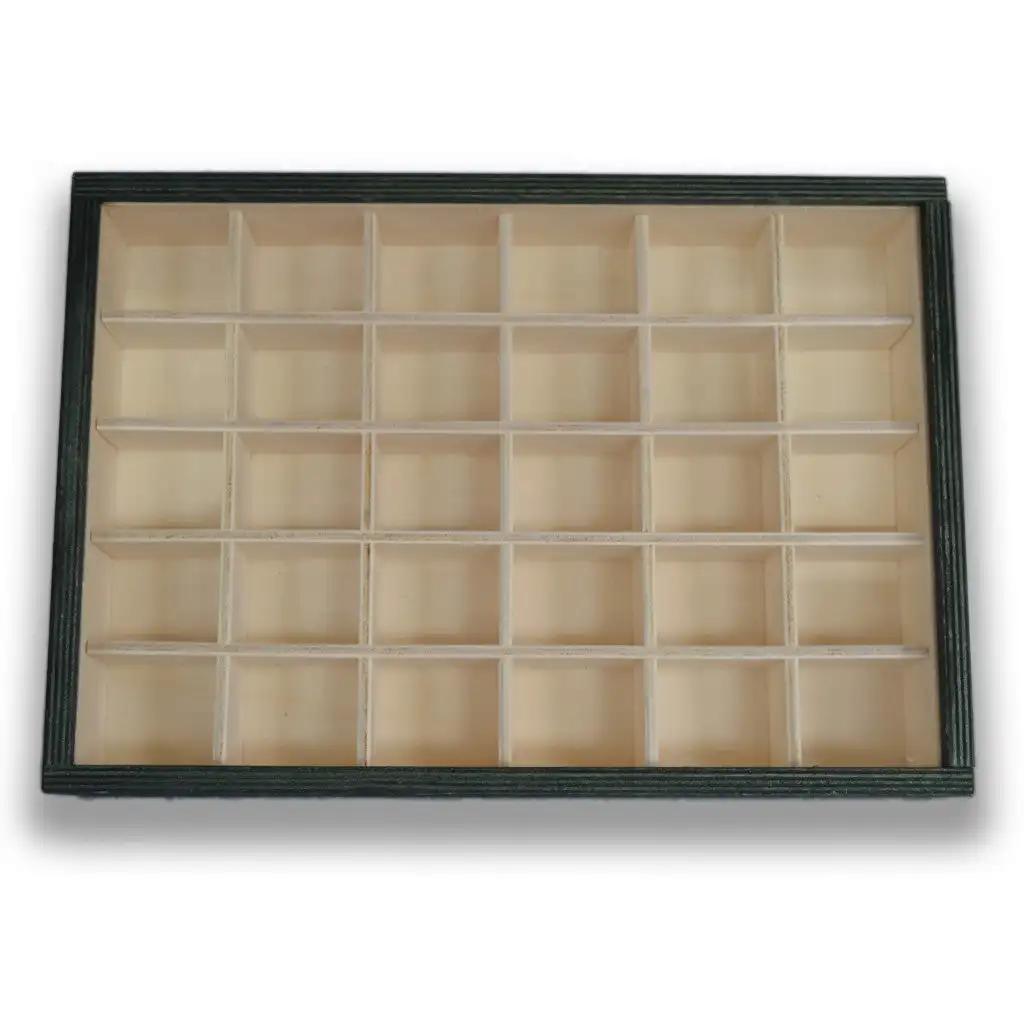 Minerals and fossils Nano wooden display box with 30 compartments