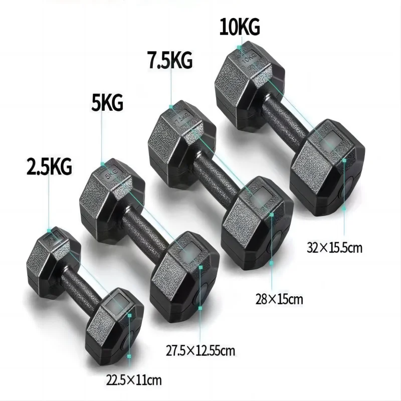 ALLINLIFE Hexagonal Dumbbells Set of 2 Units from 2.5 to 10 KG with PVC Coating, Non-Slip Design for Weight Training, Ideal for Home Gym and Fitness. #3