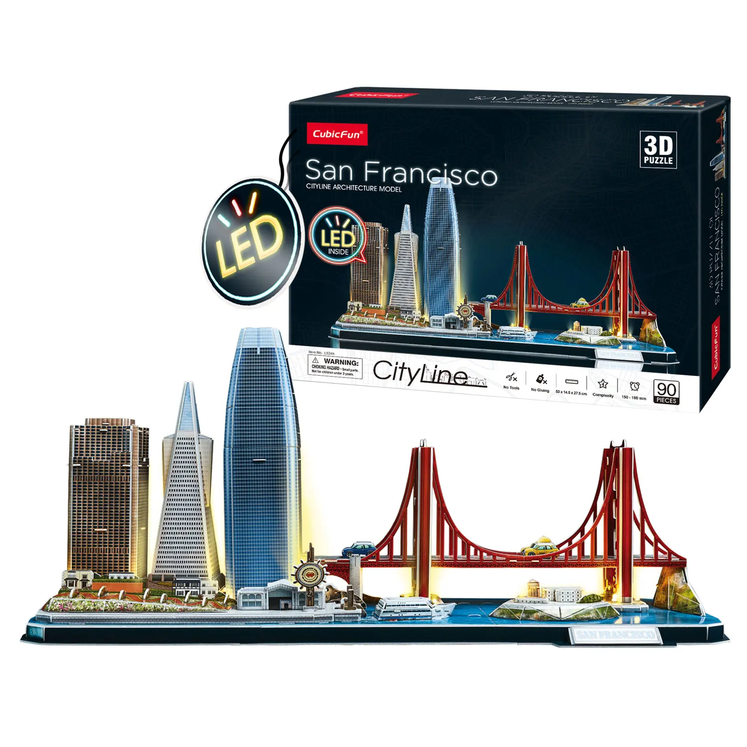 San Francisco Led | Puzzles 3d Para Niños Y Adultos | Maquetas Para Montar