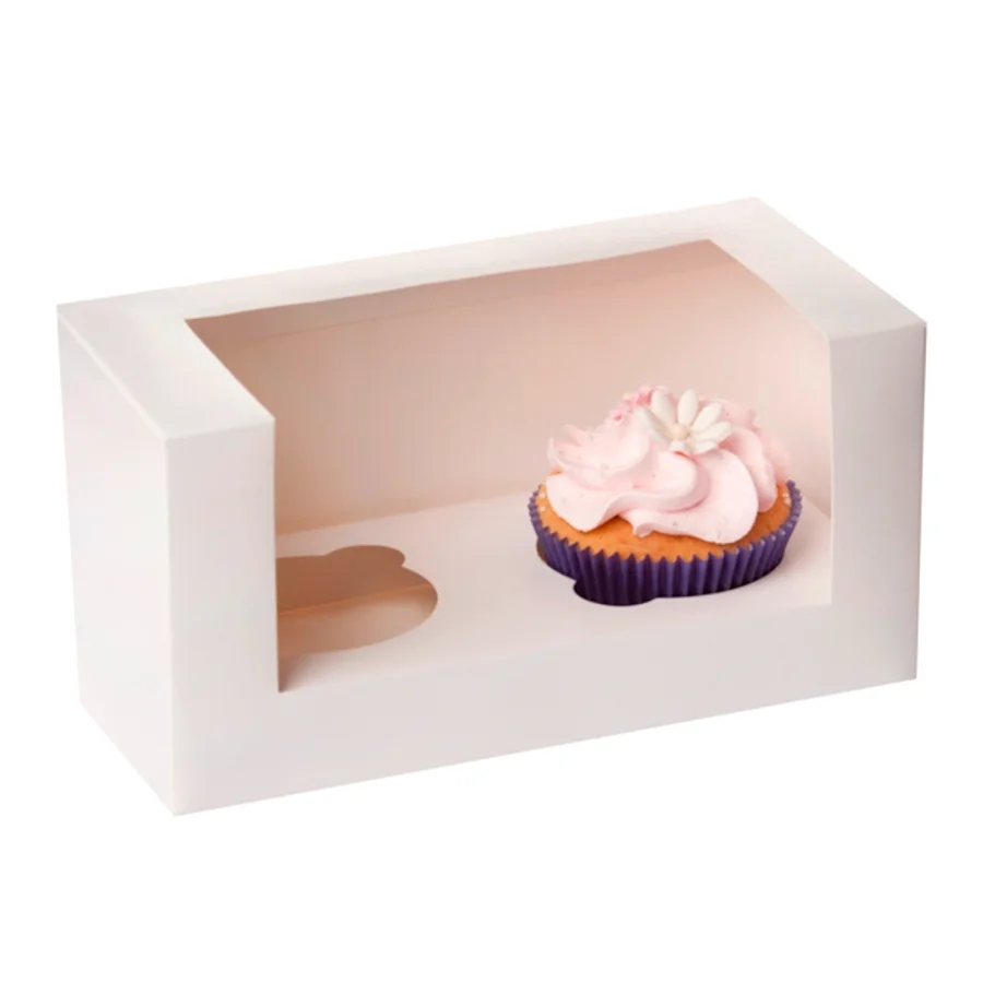 Glotomania box for 2 white cupcakes - house of marie - recycled cardboard